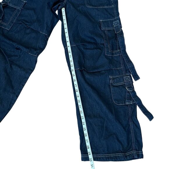 BDG Baggy Low Rise Strappy Denim Cargo Pants Urban Wide Leg Oversized Fit 26W - Picture 4 of 8
